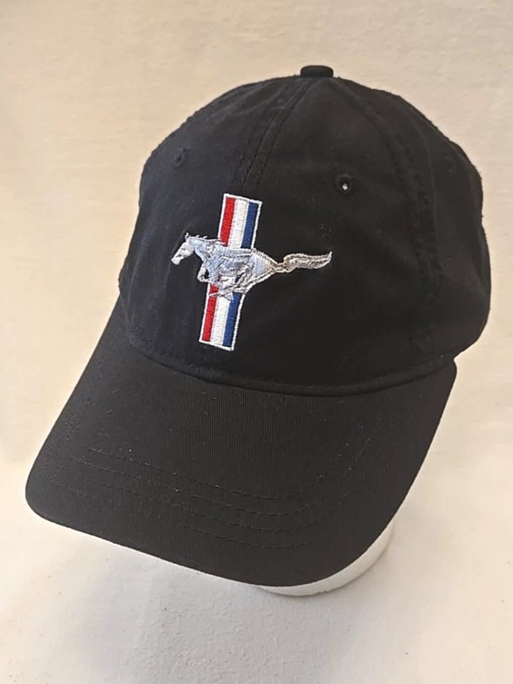 Ford Mustang Embroidered Original Logo Men's Black Cap.